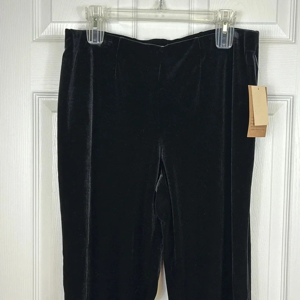 Coldwater creek holly black velvet straight leg pants sz 14 - Picture 6 of 6